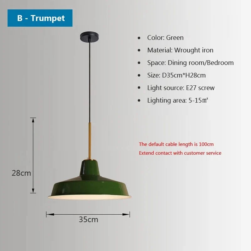 Lustres Nordiques Industriels pour Salon ou Salle à Manger - Suspension en Fer, Style Rétro Loft | Marco Lucetti O35CM