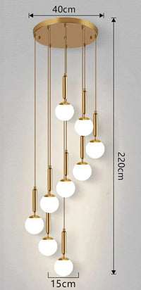 Lustres nordiques pour salle à manger : lampes suspendues de décoration et éclairage intérieur | Marco Lucetti 12 têtes d&#39;or / Blanc chaud