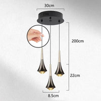 Lustres Nordiques pour une Décoration de Salle à Manger Élégante - Éclairage Intérieur Unique | Marco Lucetti A noir à 3 têtes / Blanc froid