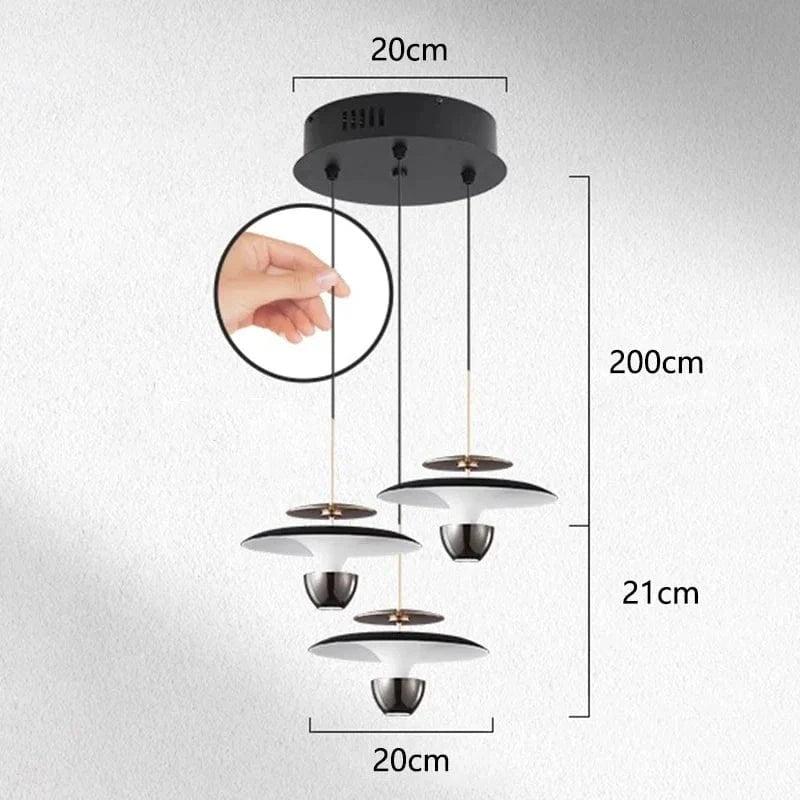 Lustres Nordiques pour une Décoration de Salle à Manger Élégante - Éclairage Intérieur Unique | Marco Lucetti B 3 têtes noires / Blanc froid