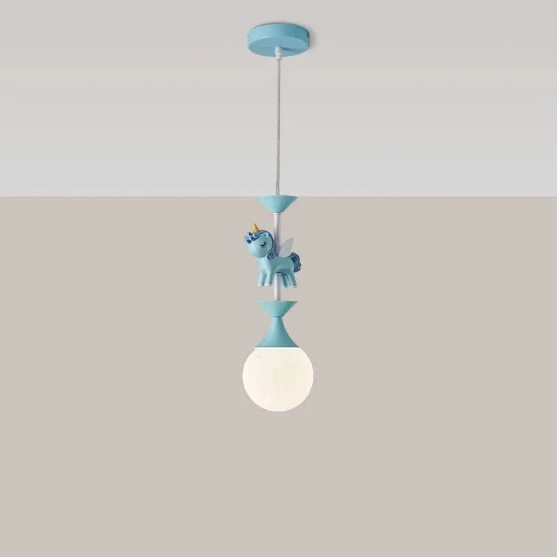 Lustres pour chambre d'enfants : Plafonnier mignon et moderne avec LED créative et motif animal | Marco Lucetti 1 tête 7W Bleu / Gradation à distance RC