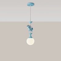Lustres pour chambre d'enfants : Plafonnier mignon et moderne avec LED créative et motif animal | Marco Lucetti 1 tête 7W Bleu / Gradation à distance RC