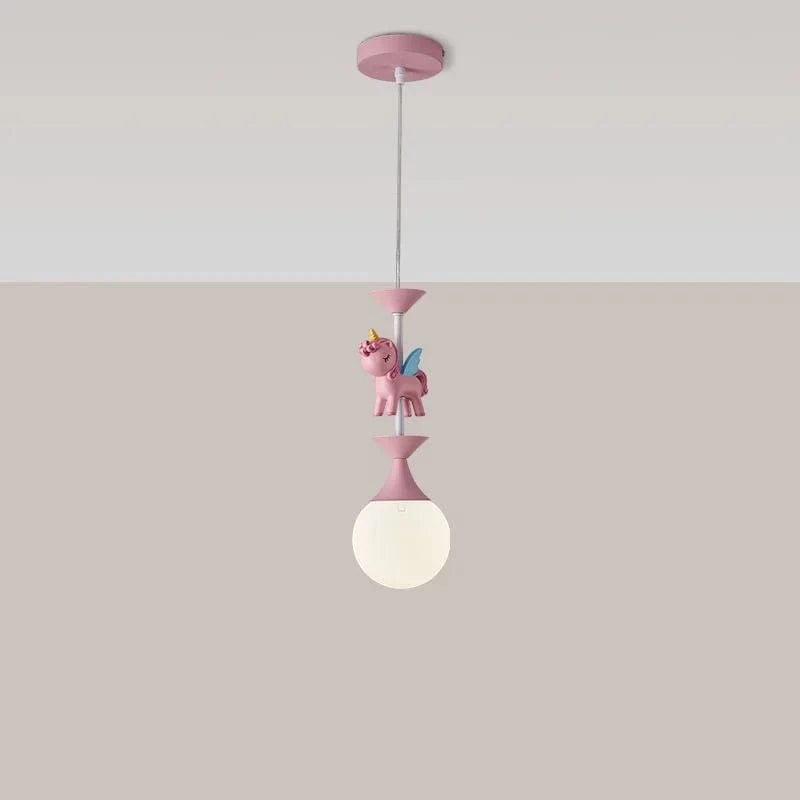 Lustres pour chambre d'enfants : Plafonnier mignon et moderne avec LED créative et motif animal | Marco Lucetti 1 tête 7W Rose / Gradation à distance RC
