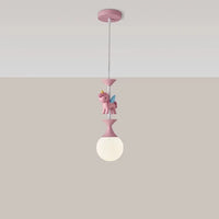Lustres pour chambre d'enfants : Plafonnier mignon et moderne avec LED créative et motif animal | Marco Lucetti 1 tête 7W Rose / Gradation à distance RC