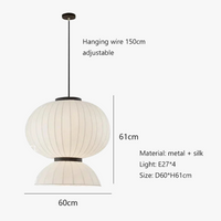 Suspension LED en soie minimaliste pour le restaurant-bar Wabi Sabi de la chambre à la salle à manger