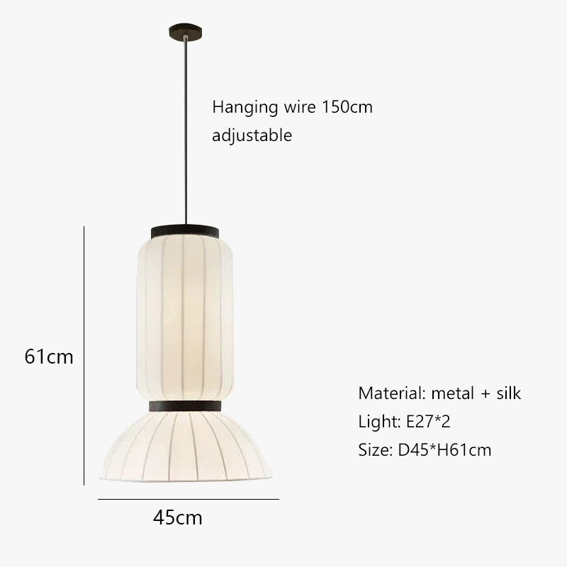 Suspension LED en soie minimaliste pour le restaurant-bar Wabi Sabi de la chambre à la salle à manger