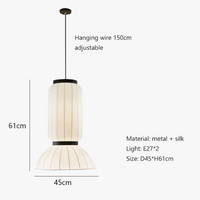 Suspension LED en soie minimaliste pour le restaurant-bar Wabi Sabi de la chambre à la salle à manger