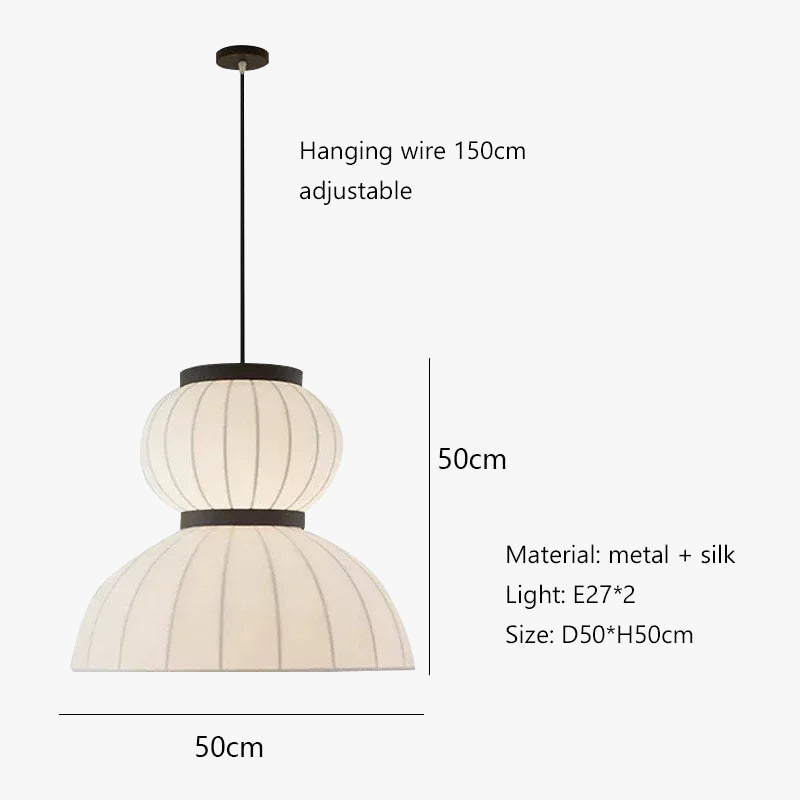 Suspension LED en soie minimaliste pour le restaurant-bar Wabi Sabi de la chambre à la salle à manger