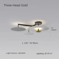 Lustres Suspendus Postmodern Creative Personnalité Noir et Or | Marco Lucetti Doré L120cm / Lumière neutre