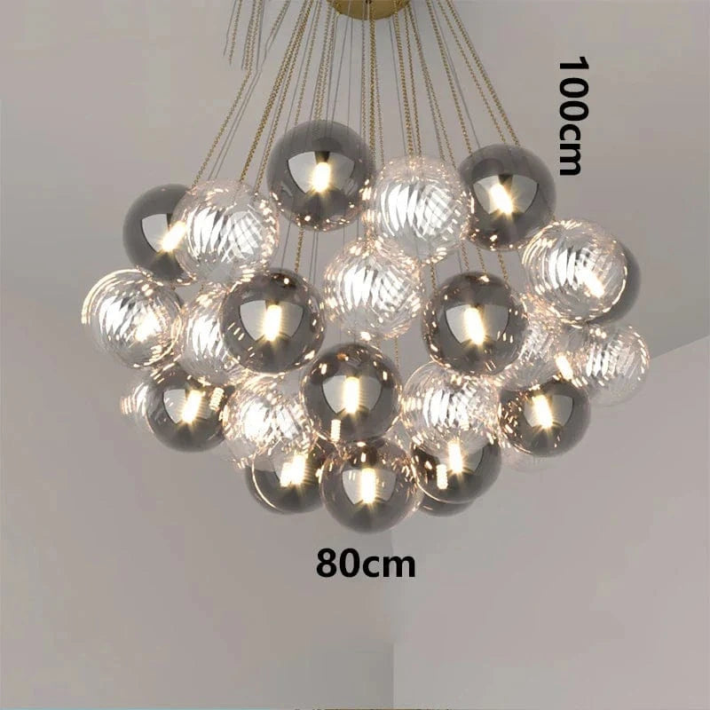 Lustres suspendus : Suspension moderne pour un éclairage intérieur contemporain | Marco Lucetti Gris 19 tête / Blanc chaud