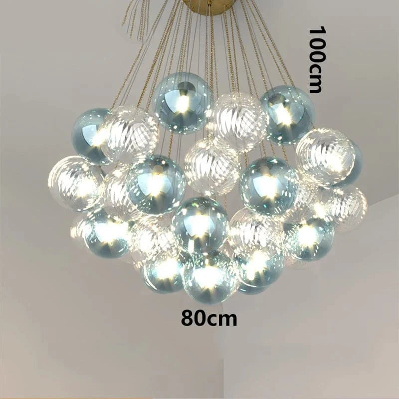 Lustres suspendus : Suspension moderne pour un éclairage intérieur contemporain | Marco Lucetti Tête bleue 19 / Blanc chaud