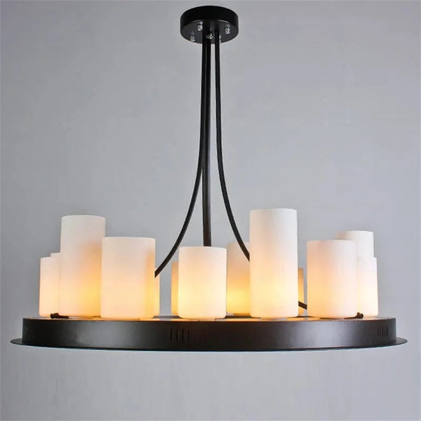 Lustres Vintage En Verre Bougie LED Suspendue - Luminaire Salle À Manger Cuisine Restaurant - Suspension Salon Décor | Marco Lucetti