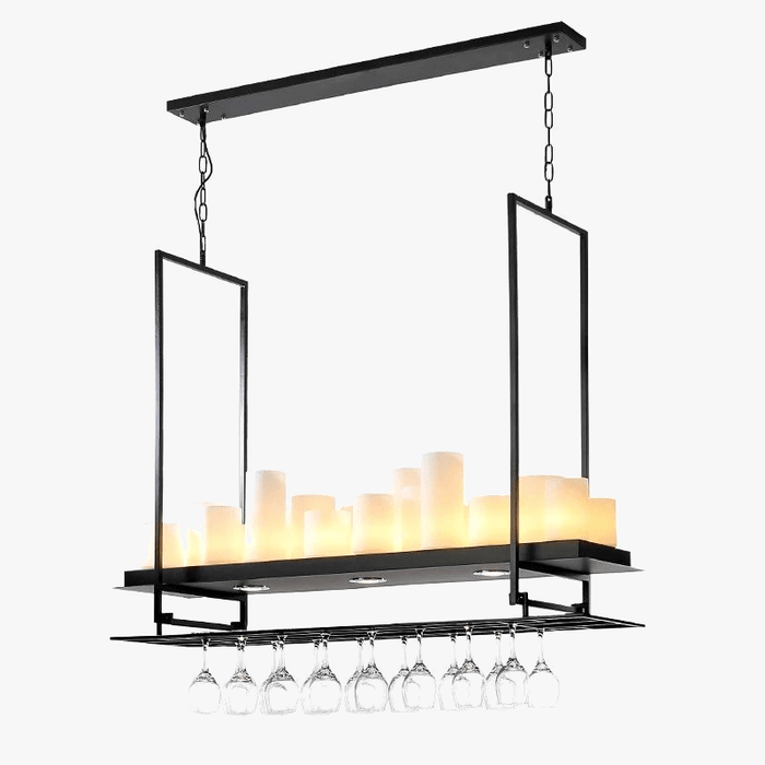 Lustres Vintage En Verre Bougie LED Suspendue - Luminaire Salle À Manger Cuisine Restaurant - Suspension Salon Décor | Marco Lucetti