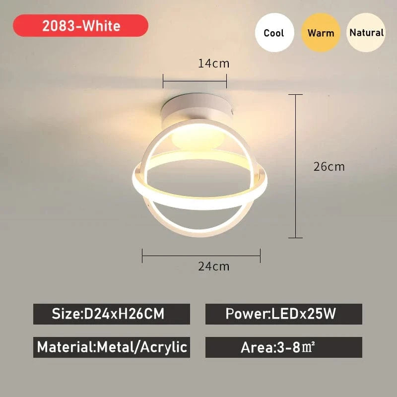 Luxaria - Plafonnier LED Moderne pour Allée, Vestiaire, Couloir, Balcon et Foyer | Marco Lucetti Blanc A / Lumière modifiable