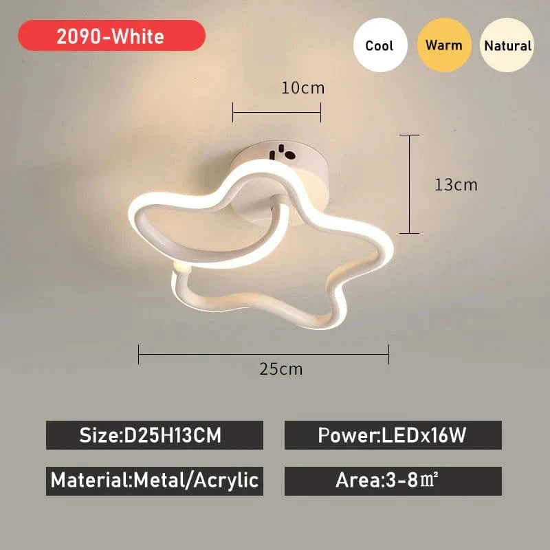 Luxaria - Plafonnier LED Moderne pour Allée, Vestiaire, Couloir, Balcon et Foyer | Marco Lucetti Blanc B / Lumière modifiable