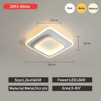 Luxaria - Plafonnier LED Moderne pour Allée, Vestiaire, Couloir, Balcon et Foyer | Marco Lucetti Blanc H / Blanc chaud