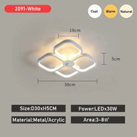 Luxaria - Plafonnier LED Moderne pour Allée, Vestiaire, Couloir, Balcon et Foyer | Marco Lucetti Blanc J / Blanc chaud