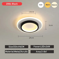 Luxaria - Plafonnier LED Moderne pour Allée, Vestiaire, Couloir, Balcon et Foyer | Marco Lucetti Noir G / Lumière modifiable