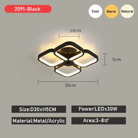 Luxaria - Plafonnier LED Moderne pour Allée, Vestiaire, Couloir, Balcon et Foyer | Marco Lucetti Noir J / Blanc froid