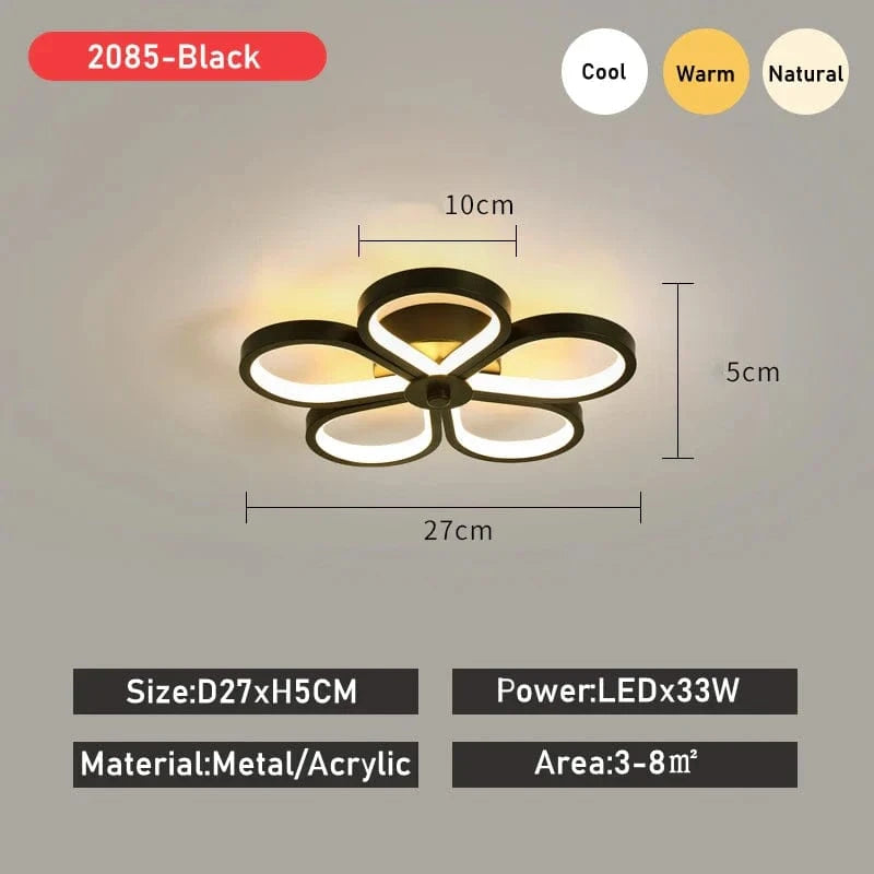 Luxaria - Plafonnier LED Moderne pour Allée, Vestiaire, Couloir, Balcon et Foyer | Marco Lucetti Noir K / Blanc chaud