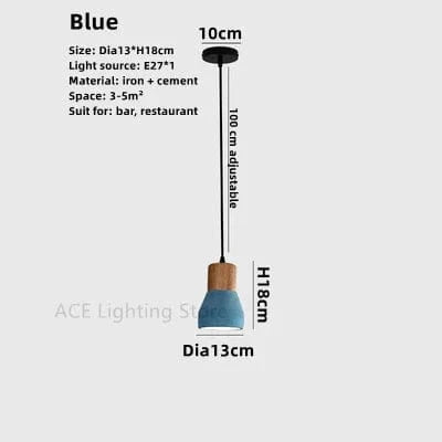 Macaron Cement - Suspension Lumières Vintage pour Restaurant | Marco Lucetti Bleu / Sans ampoule