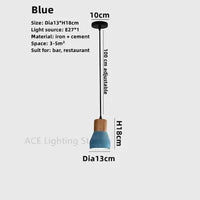 Macaron Cement - Suspension Lumières Vintage pour Restaurant | Marco Lucetti Bleu / Sans ampoule