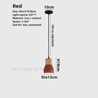 Macaron Cement - Suspension Lumières Vintage pour Restaurant | Marco Lucetti Rouge / Lumière froide