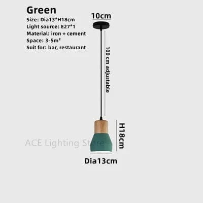 Macaron Cement - Suspension Lumières Vintage pour Restaurant | Marco Lucetti Vert / Sans ampoule