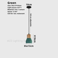 Macaron Cement - Suspension Lumières Vintage pour Restaurant | Marco Lucetti Vert / Sans ampoule