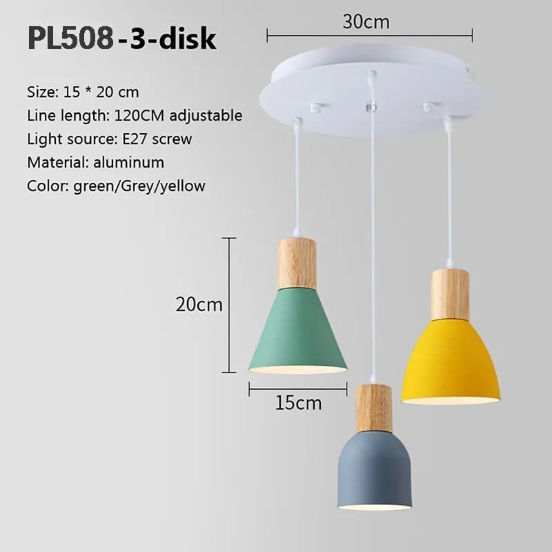 Macaron Light - Suspension LED nordique en aluminium | Marco Lucetti Disque PL508 3H / Blanc froid