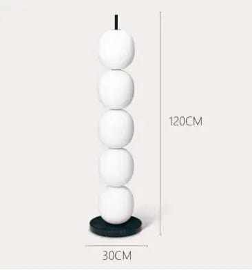 Mainkai Nordic Gourde String Lampadaire Design - Abat-Jour en Verre Blanc | Marco Lucetti