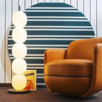 Mainkai Nordic Gourde String Lampadaire Design - Abat-Jour en Verre Blanc | Marco Lucetti