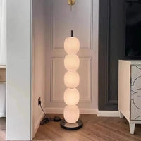 Mainkai Nordic Gourde String Lampadaire Design - Abat-Jour en Verre Blanc | Marco Lucetti