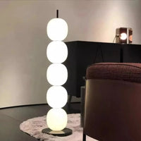 Mainkai Nordic Gourde String Lampadaire Design - Abat-Jour en Verre Blanc | Marco Lucetti