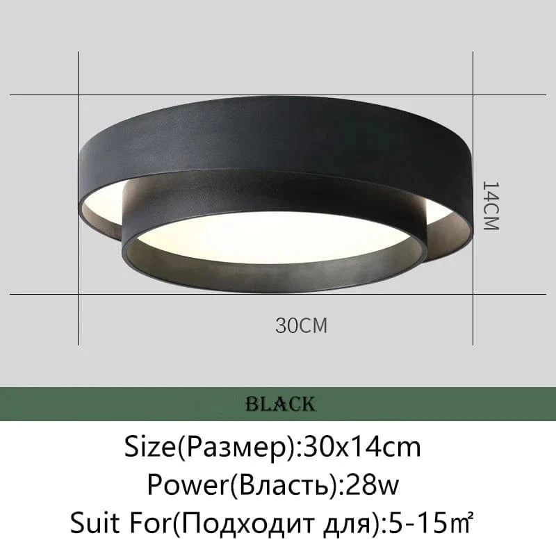 MENVIX - Luminaires d'intérieur LED Modernes à Intensité Variable Ronds et Carrés | Marco Lucetti Noir 30cm / Luminosité variable