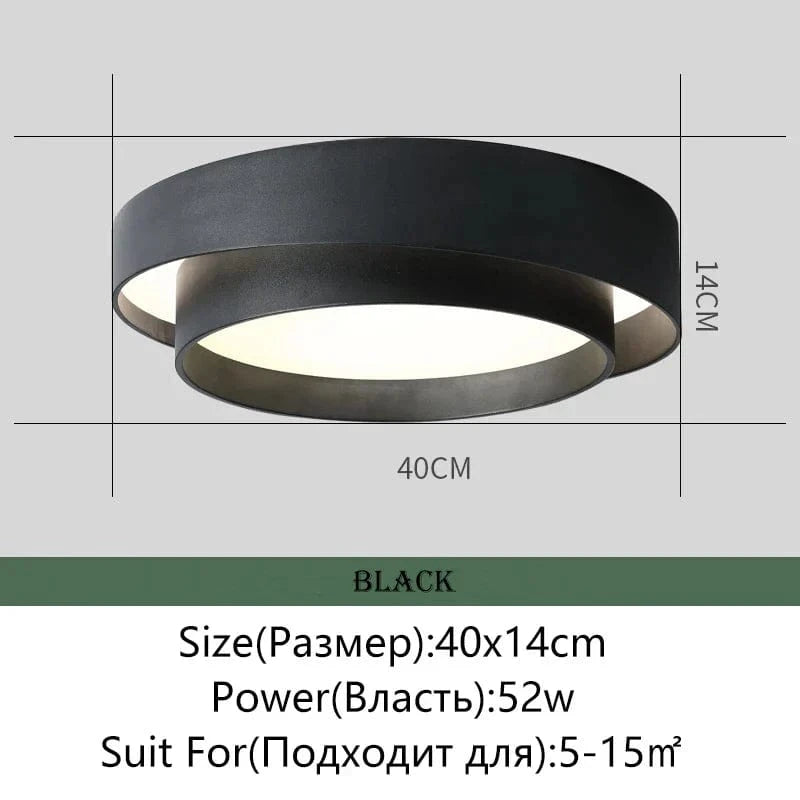 MENVIX - Luminaires d'intérieur LED Modernes à Intensité Variable Ronds et Carrés | Marco Lucetti Noir 40cm / Luminosité variable