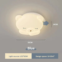 Mignon bonnet de nuit ours pour chambre d'enfants : Plafonnier romantique pour une chambre douillette | Marco Lucetti Bleu / 3 températures de couleur