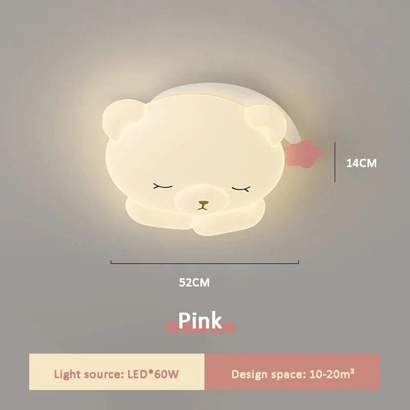 Mignon bonnet de nuit ours pour chambre d'enfants : Plafonnier romantique pour une chambre douillette | Marco Lucetti Rose / Gradation RC