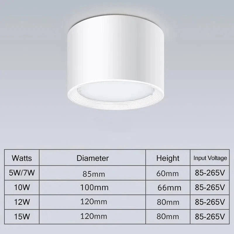 Mini LED Plafonnier Dimmable en Grain de Bois - Éclairage de Surface | Marco Lucetti Blanc / Dimmable / Blanc chaud | 7W