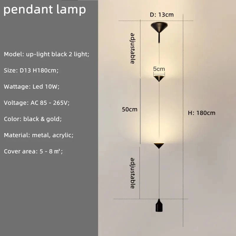 Minimal Nordic - Chevet Lampadaire LED Moderne en Métal et Marbre | Marco Lucetti Suspendre noir 2 lumière A / Lumière chaude 3000K