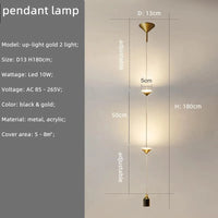 Minimal Nordic - Chevet Lampadaire LED Moderne en Métal et Marbre | Marco Lucetti Suspendre or 2 lumière A / Lumière chaude 3000K