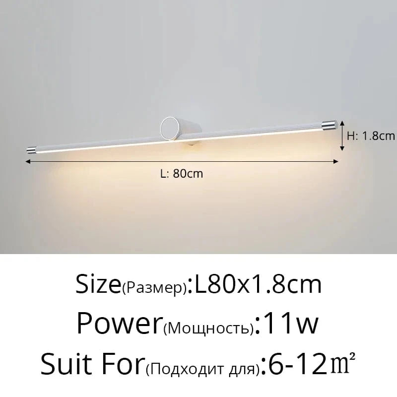 Miroir design avec LED pour maquillage et décoration intérieure | Marco Lucetti Choré 80cm / Blanc chaud (2700-3500K)