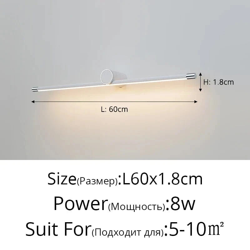 Miroir design avec LED pour maquillage et décoration intérieure | Marco Lucetti Chorme 60cm / Blanc chaud (2700-3500K)