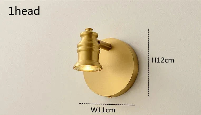 Miroir LED Vintage pour Vanité et Maquillage | Marco Lucetti 1têtes Bronze / CHINE / Blanc chaud (2700-3500K)