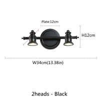 Miroir LED Vintage pour Vanité et Maquillage | Marco Lucetti 2 têtes Noir / CHINE / Ne pas inclure les ampoules