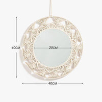 Miroir mural décoratif rond en macramé | Marco Lucetti