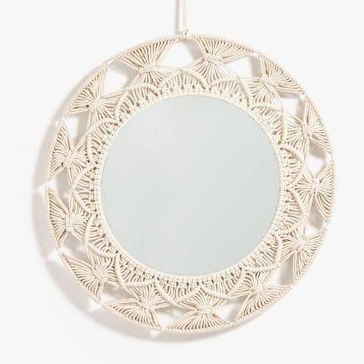 Miroir mural décoratif rond en macramé | Marco Lucetti