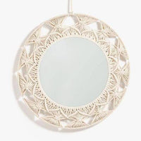 Miroir mural décoratif rond en macramé | Marco Lucetti