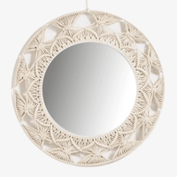 Miroir mural décoratif rond en macramé | Marco Lucetti
