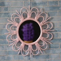 Miroir mural décoratif rond rose French Bloom | Marco Lucetti